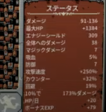 オメガ戦前のステータス